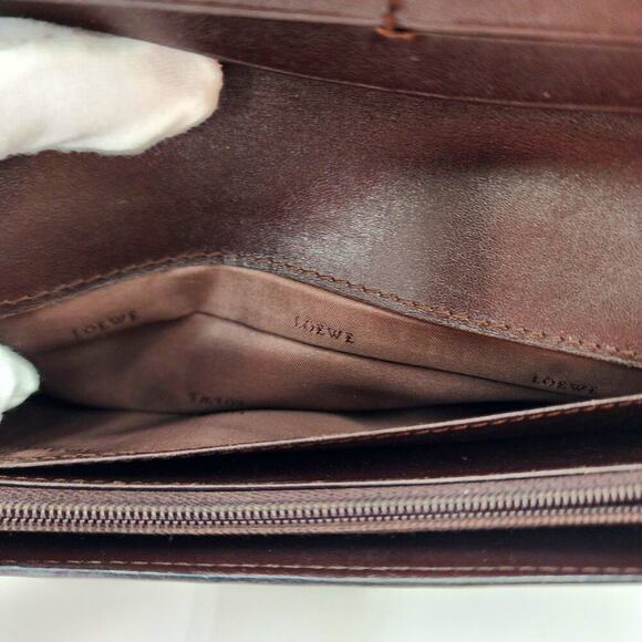 LOEWE Vintage Anagram Printed PVC Leather Long Wallet LOGO Purse - Picture 10 of 13